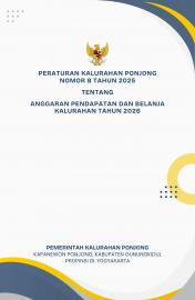 Peraturan Kalurahan Ponjong Nomor 8 Tahun 2025 tentang APBKal Tahun 2026